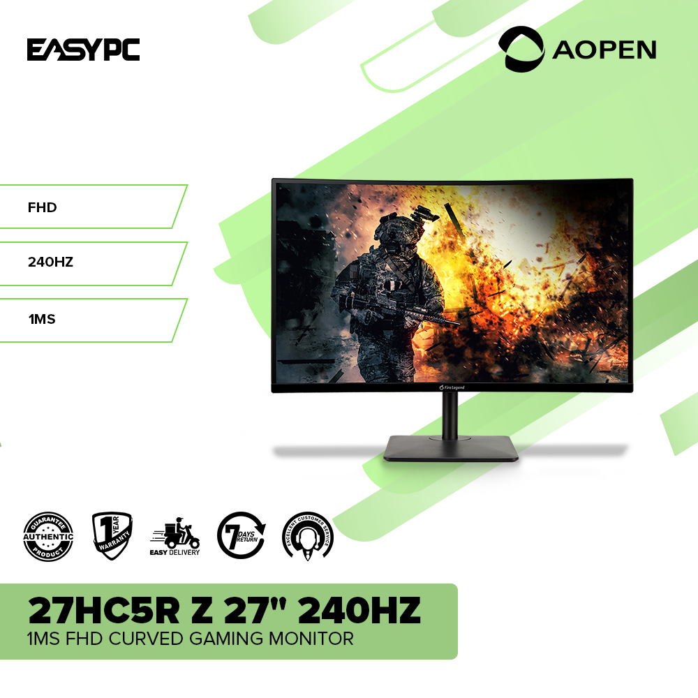 AOPEN 27HC5R Z 27" 240HZ 1MS FHD Curved Gaming Monitor – EasyPC