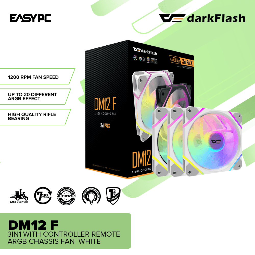 DarkFlash DM12 F 3in1 with Controller Remote ARGB Chassis Fan