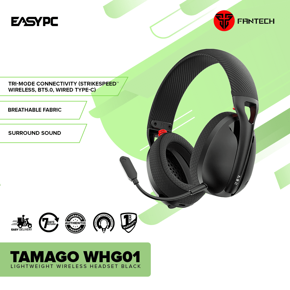 Fantech TAMAGO WHG01 Lightweight Wireless Headset Black EasyPC