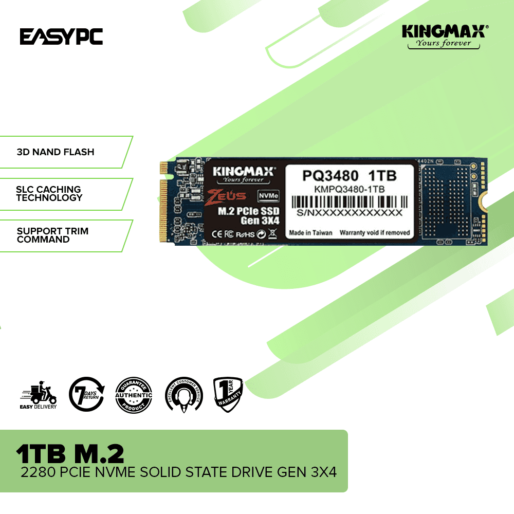 KINGMAX 1TB M.2 2280 PCIe NVMe Solid State Drive Gen 3x4 EasyPC