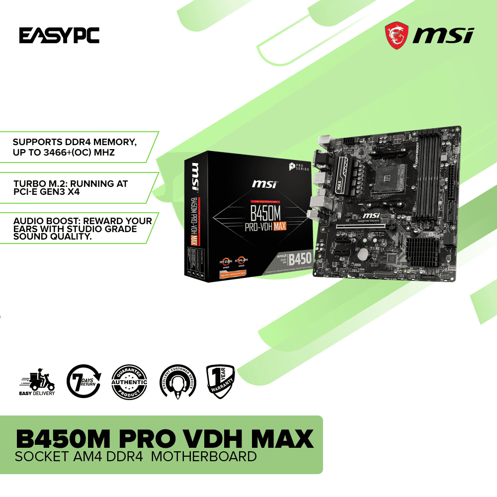 MSI B450M Pro VDH Max Socket Am4 Ddr4 Motherboard – EasyPC