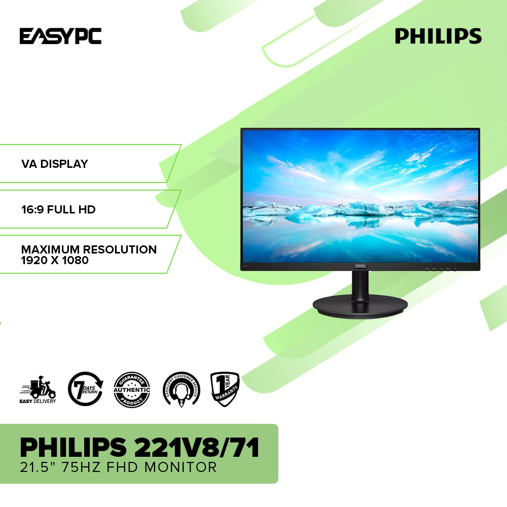 Philips 221V8/71 21.5" 75HZ FHD Monitor – EasyPC