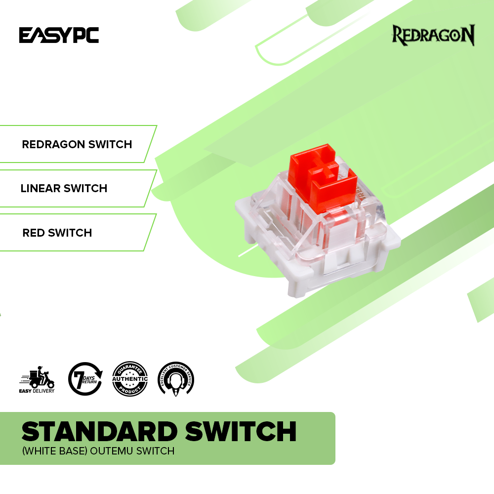 Redragon Standard Switch (WHITE BASE) Outemu Red Switch – EasyPC
