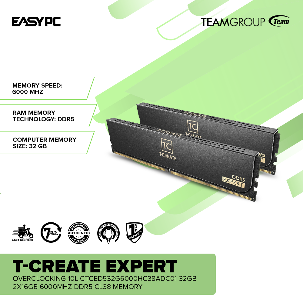 TEAMGROUP T-Create Expert Overclocking 10L DDR5 32GB Kit (2 X 16GB) 7200Mhz  (PC5