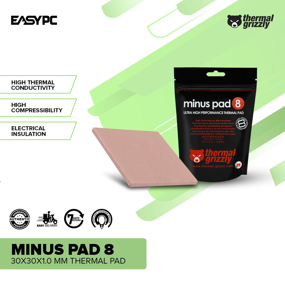 Thermal Grizzly Minus Pad Basic (2 Pack) - 100x100x2.0mm Thermal Pads For GPUs, SSDs, Electronics-591054