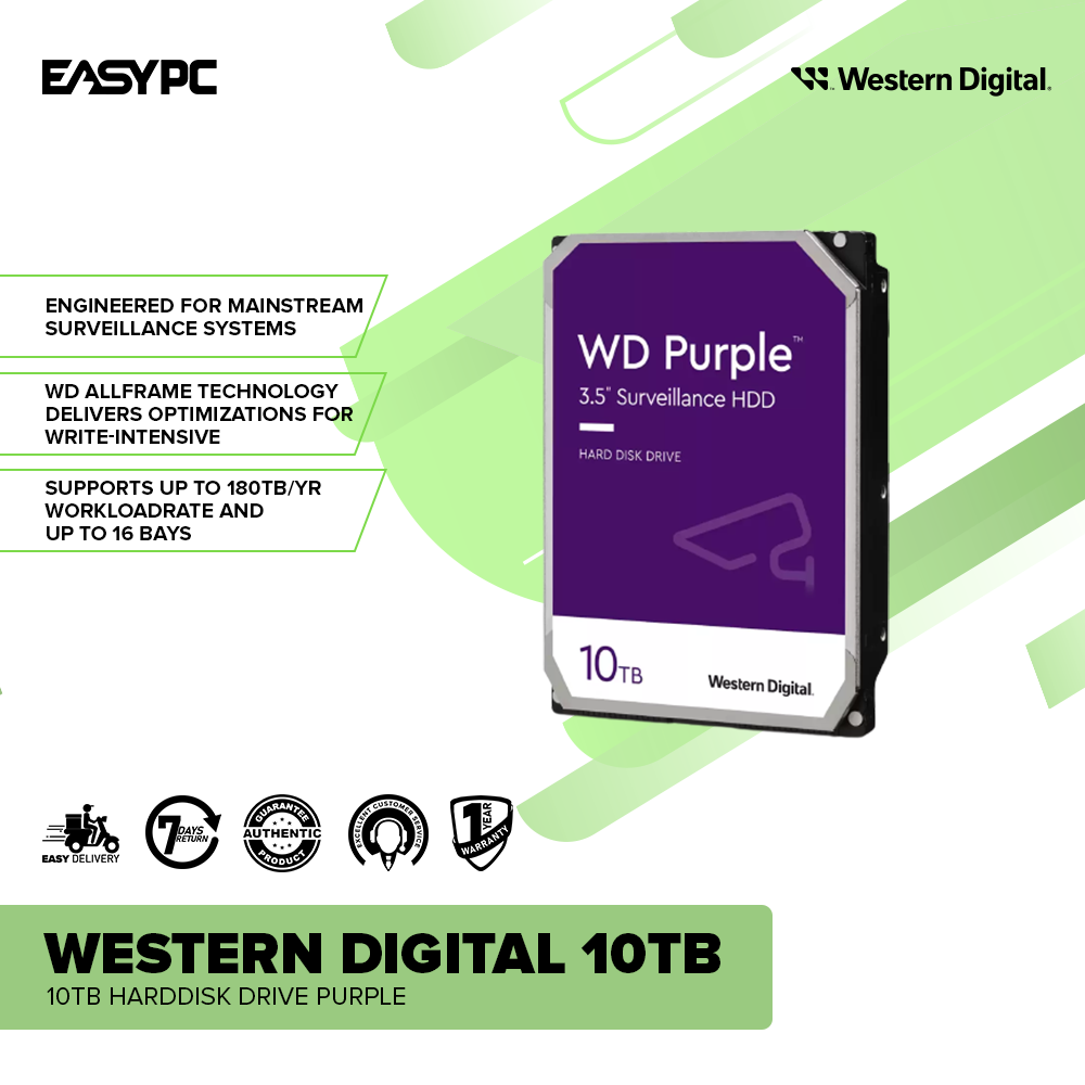 Western Digital 10tb Harddisk Drive Purple – EasyPC