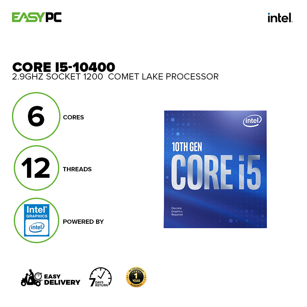 New Intel Core i5-10400 i5 10400 10th Gen CPU Processor 2.9 GHz 6