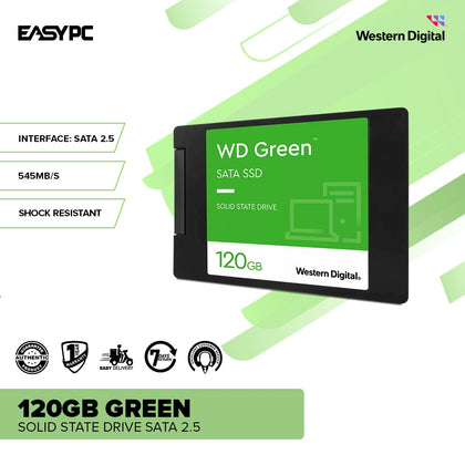 Western Digital  120gb Green Sata 2.5, SATA 6Gb/sLow Power Consumption, Lightweight & Shock-Resistant Solid State Drive