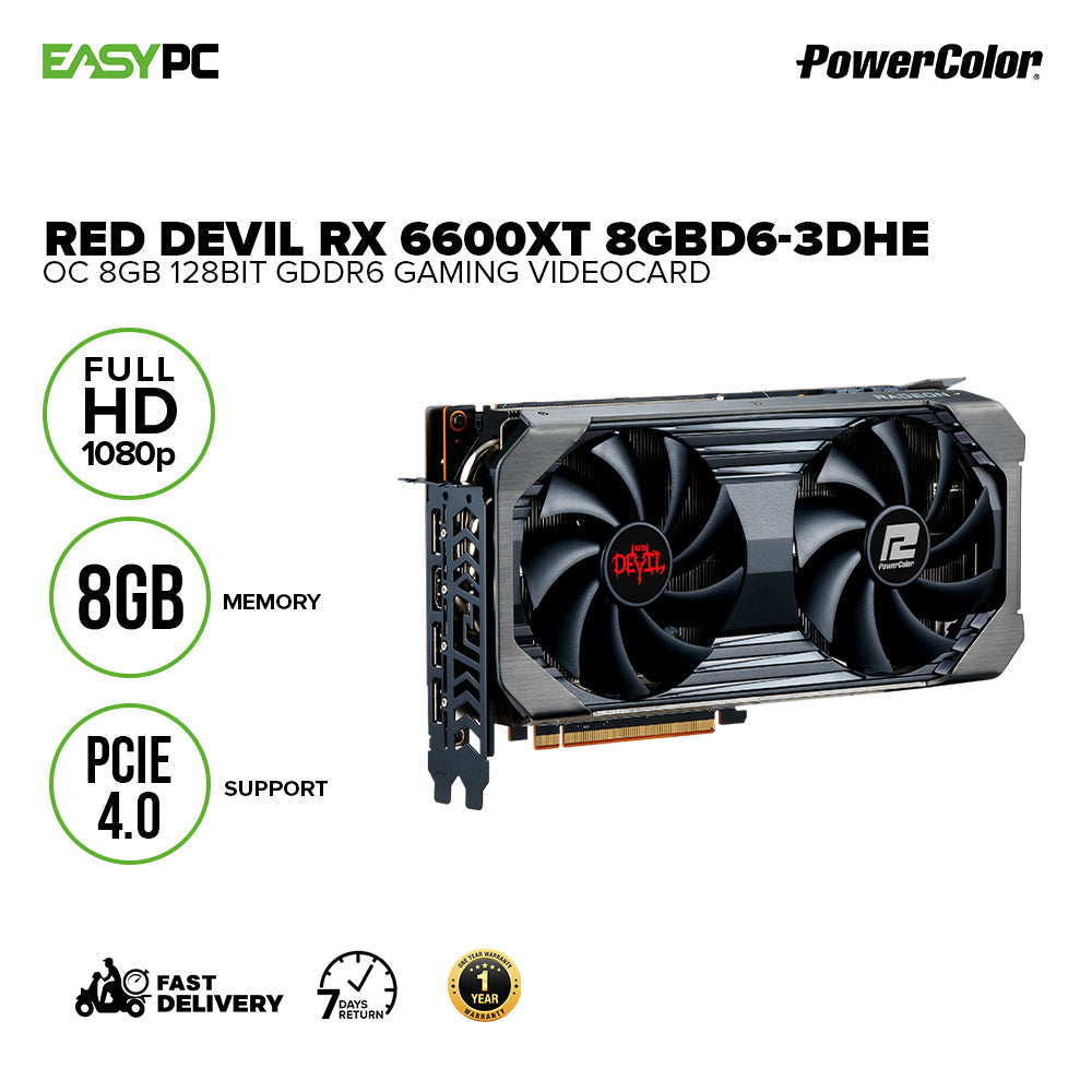 PowerColor Red Devil Rx 6600xt 8GBD6-3DHE/OC 8gb 128bit, Two-Ball