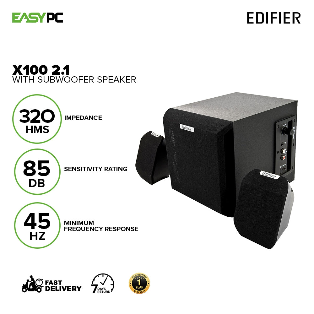 Edifier X100 2.1 with Subwoofer Speaker – EasyPC