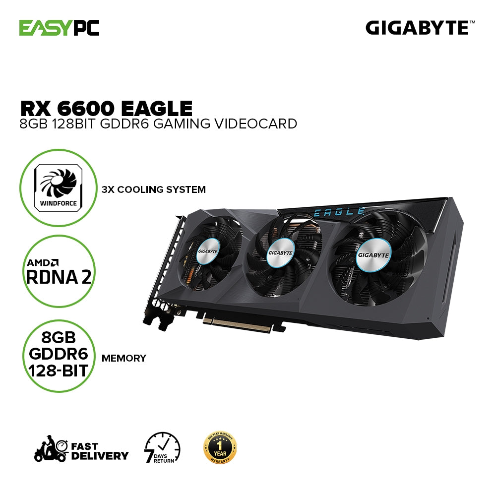 Gigabyte Rx 6600 Eagle GV-R66EAGLE-8GD 8gb 128bit GDdr6, WINDFORCE