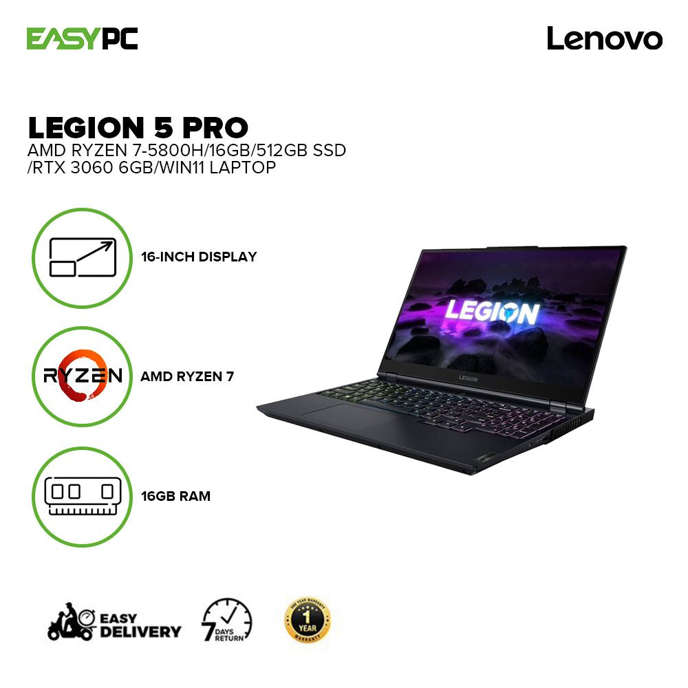 Lenovo Legion Pro AMD Ryzen 7-5800H 16GB 512GB SSD RTX 3060 6GB