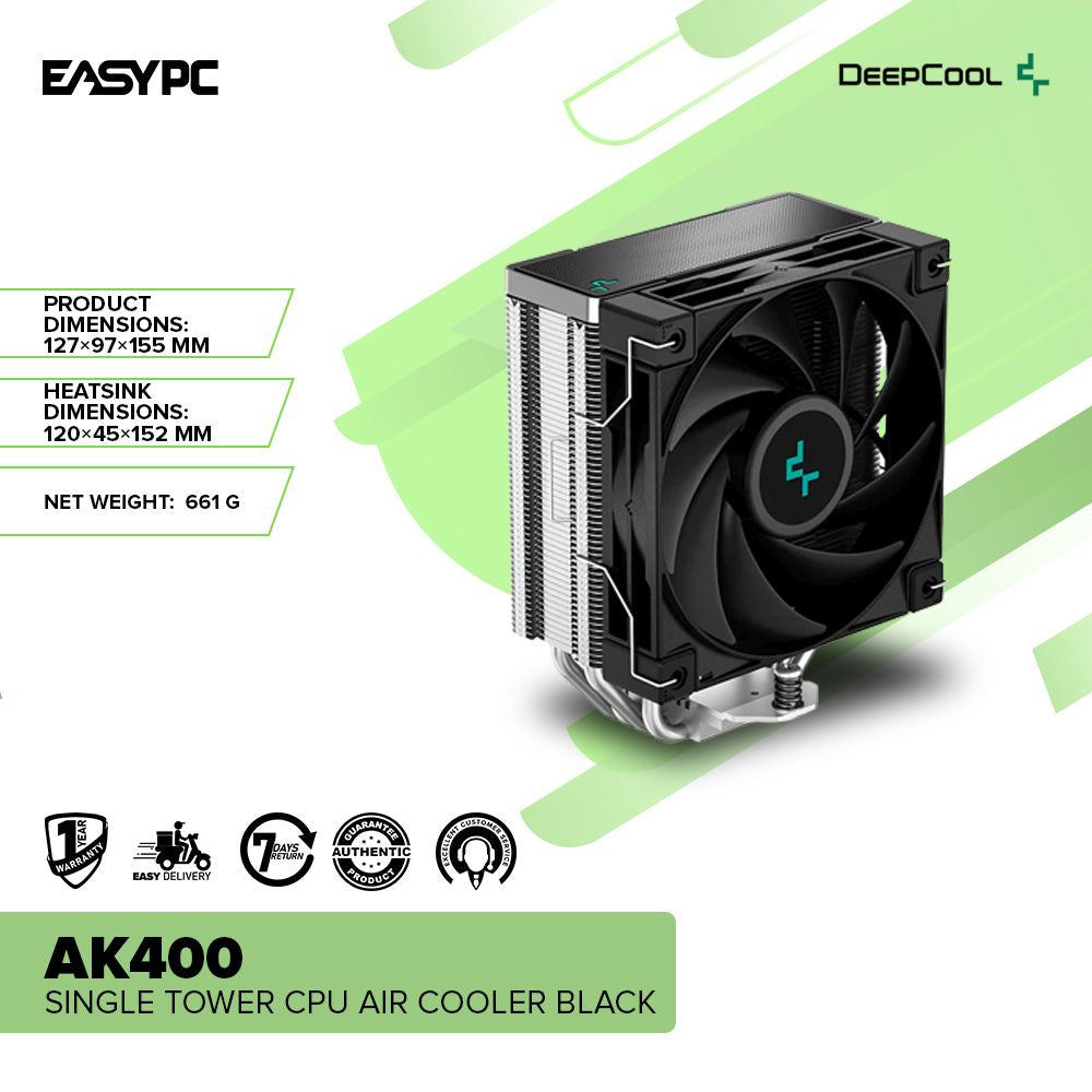 DeepCool AK400 Performance CPU Cooler, 4 Direct Touch Copper Heat