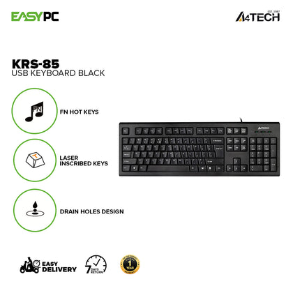 A4Tech KRS-85 Usb Keyboard Black