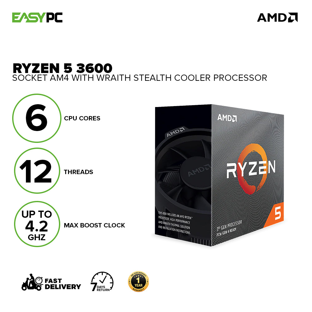 Amd Ryzen 5 3600 Processor Socket Am4 4.2ghz with Wraith Stealth