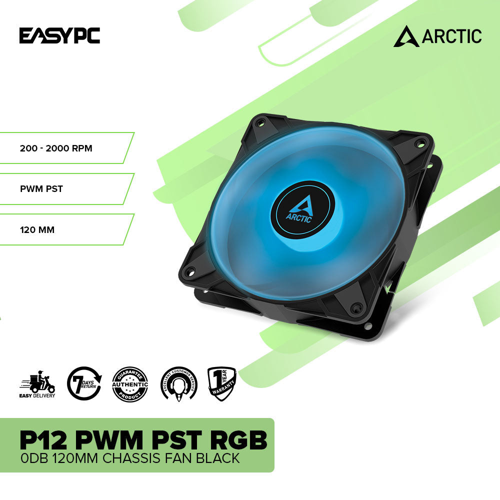 ARCTIC P12 PWM PST RGB 0dB (3 Pack) - 120 mm PWM case Fan