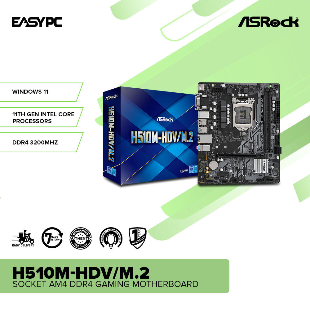 Asrock H510M-HDV/M.2 Socket LGA 1200 Ddr4 Gaming Motherboard – EasyPC