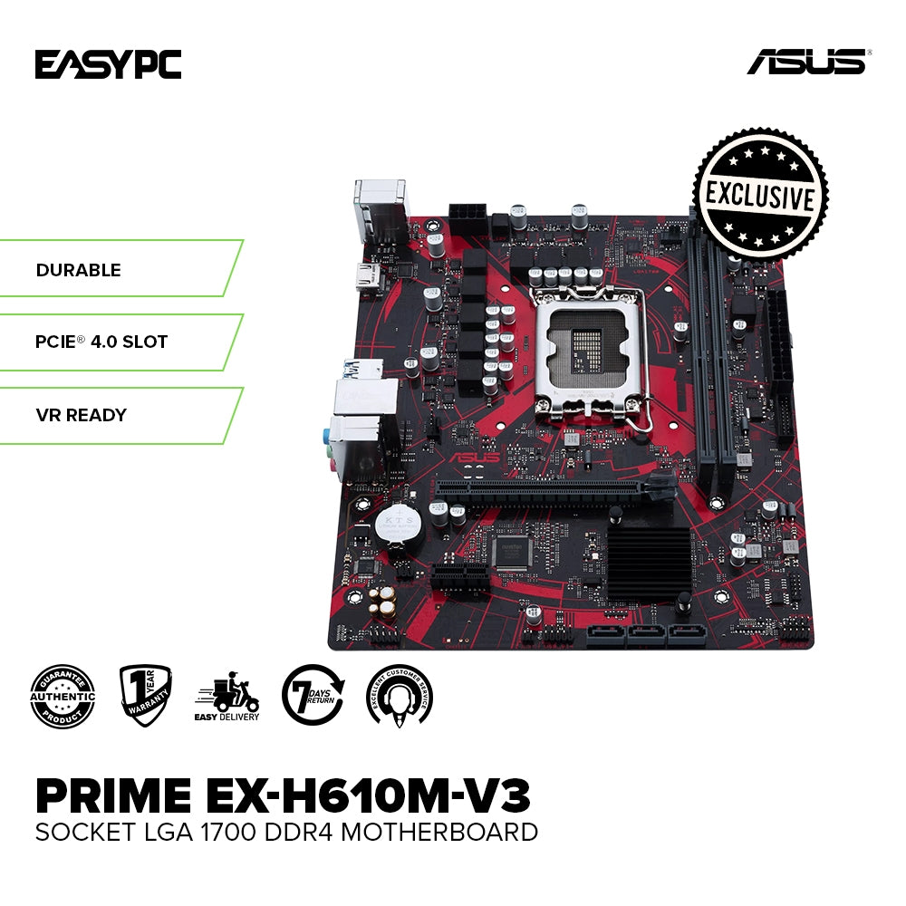 Asus Prime EX H610M V3 Socket LGA 1700 Ddr4 Motherboard Durable
