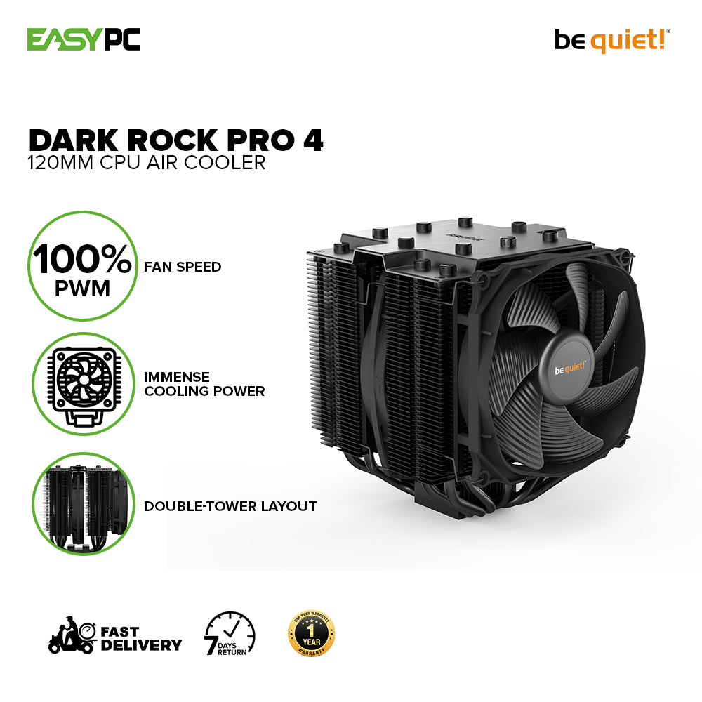 BeQuiet Dark Rock Pro 4 120mm cooling performance of 250W TDP and virt –  EasyPC