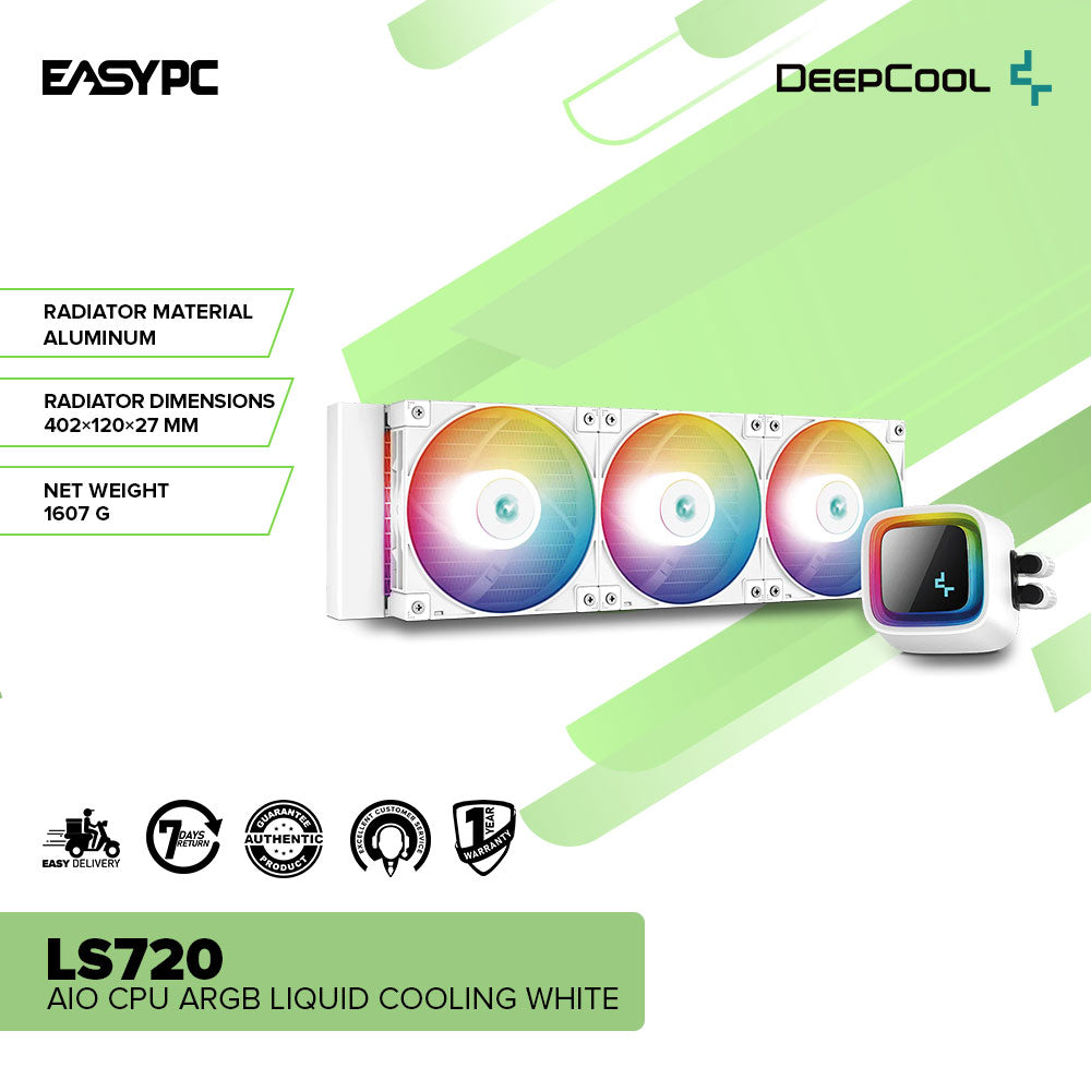 Deepcool LS720 AIO CPU ARGB Liquid Cooling White – EasyPC