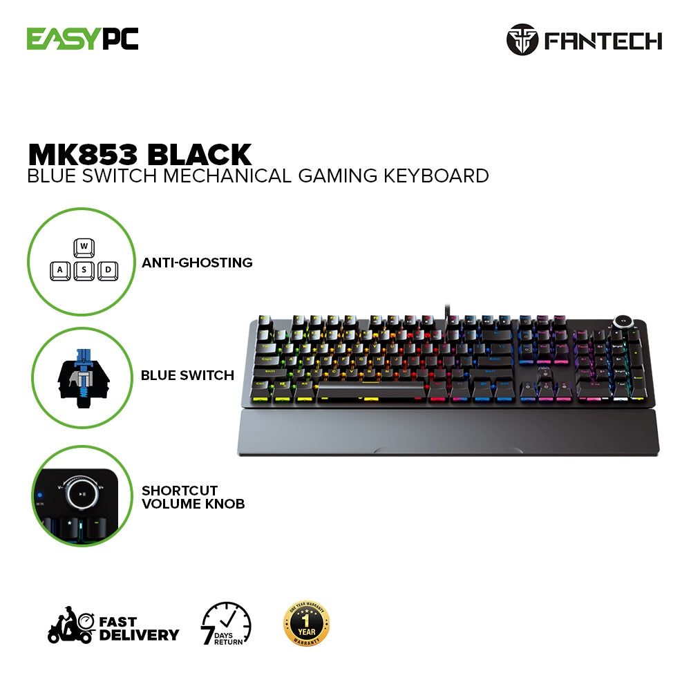 Fantech MAXPOWER MK853 RGB Gradient Red & Blue Switch Black & Pink Mec