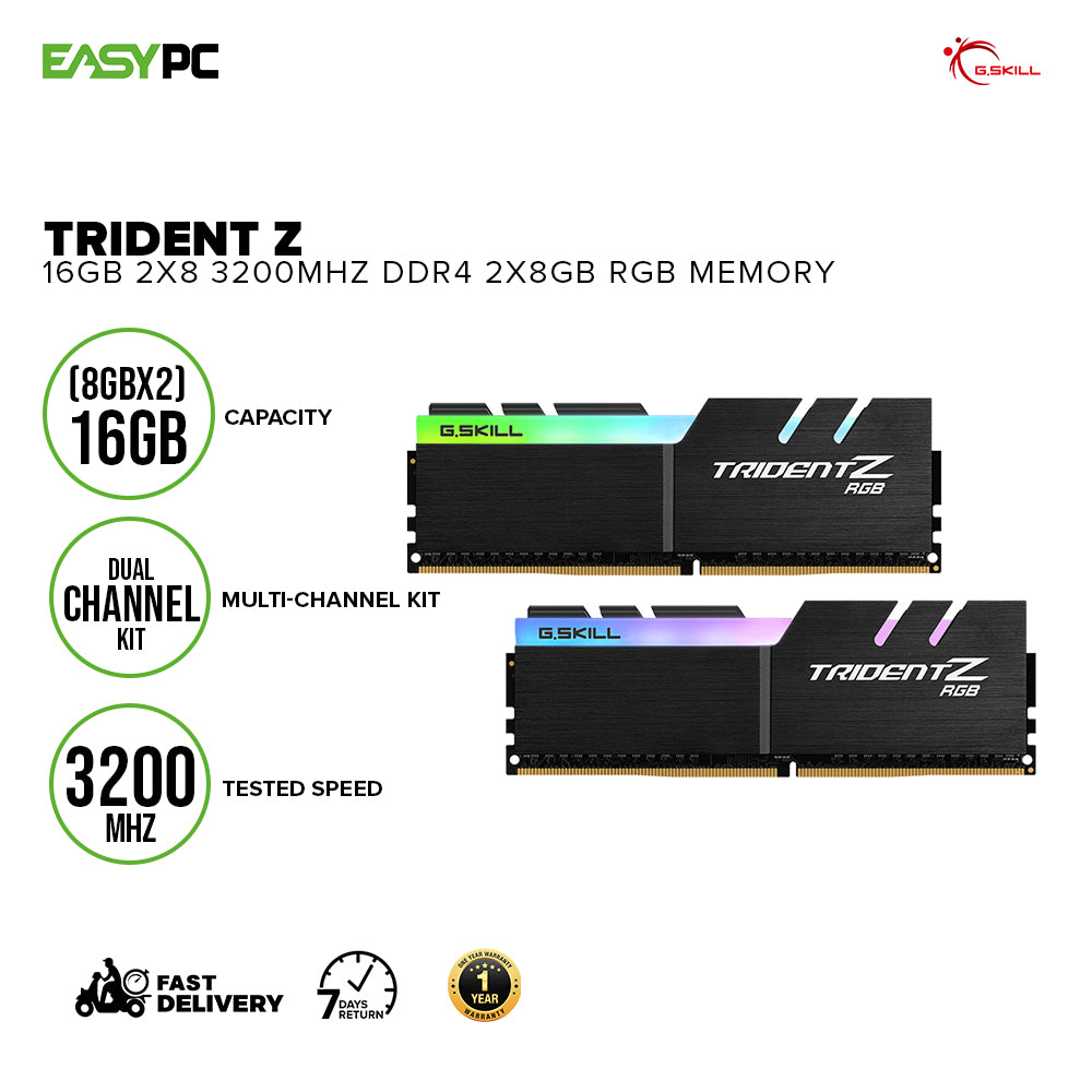 G Skill Trident Z 16gb 2x8 3200mhz Ddr4Multi Channel Kit Intel