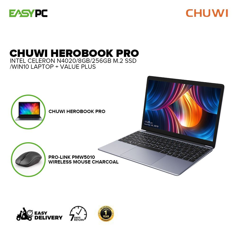 CHUWI HEROBOOK PRO Intel Celeron N4020 8GB 256GB M.2 SSD Win10