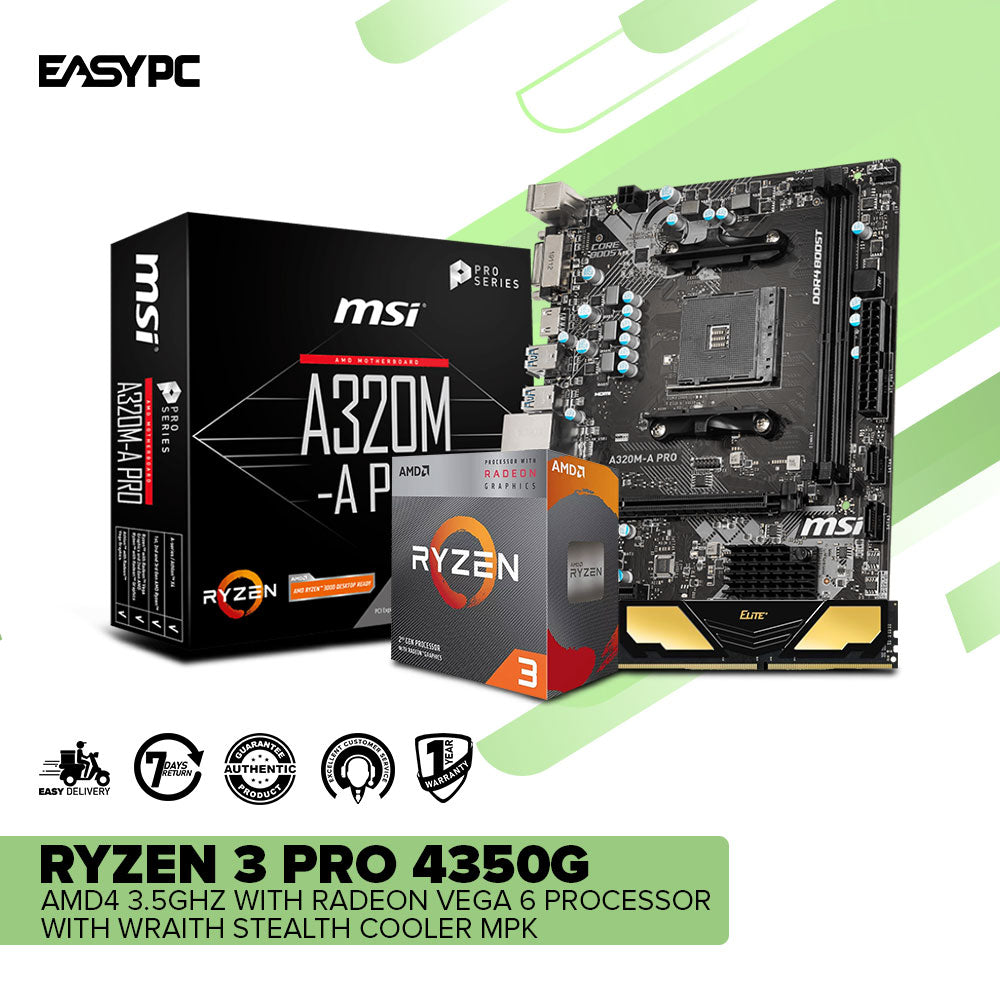 AMD Ryzen 3 4350g / A320M / 8GB PC Bundle – EasyPC