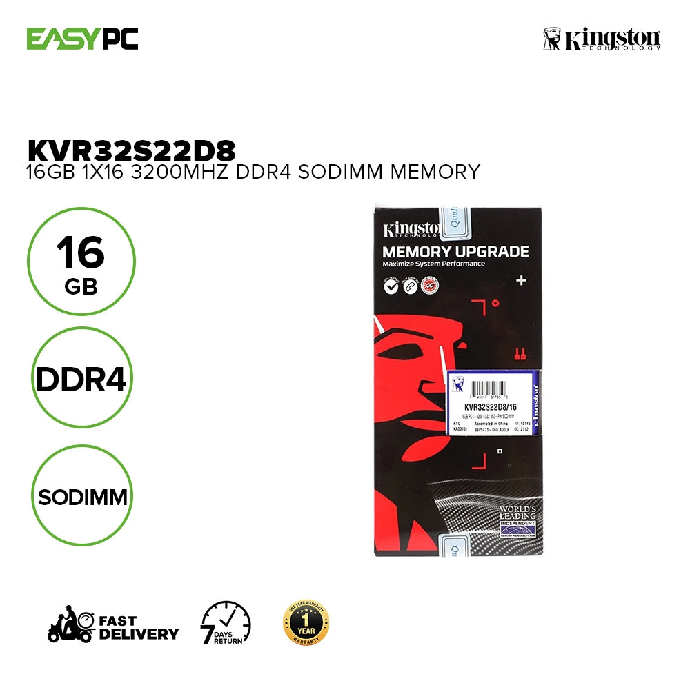 Kingston 16GB DDR4 3200 SODIMM KVR32S22D8/16