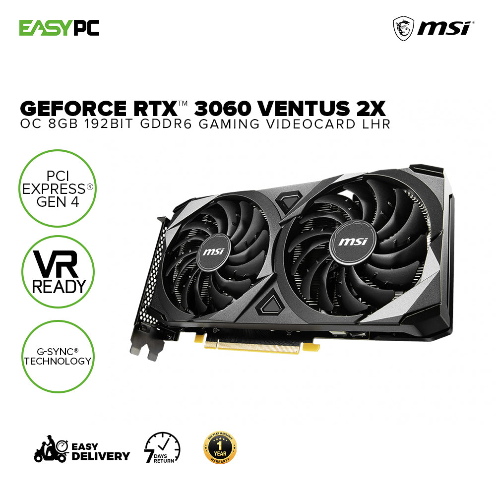 MSI Ventus GeForce RTX 3060 12GB GDDR6 PCI Express 4.0 Video Card RTX 3060  Ventus 2X 12G OC 