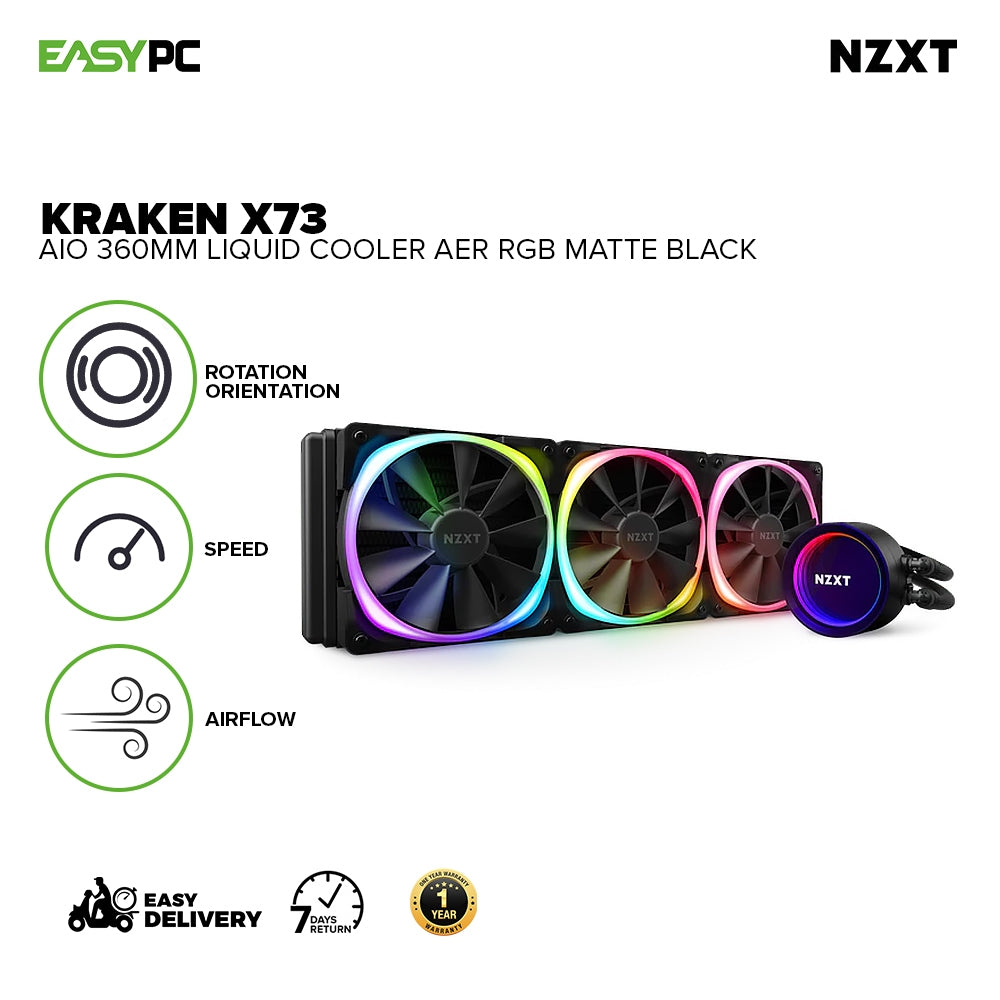 Nzxt Kraken X73 Aer RGB Matte Black/ White AIO 360mm Liquid Cooler
