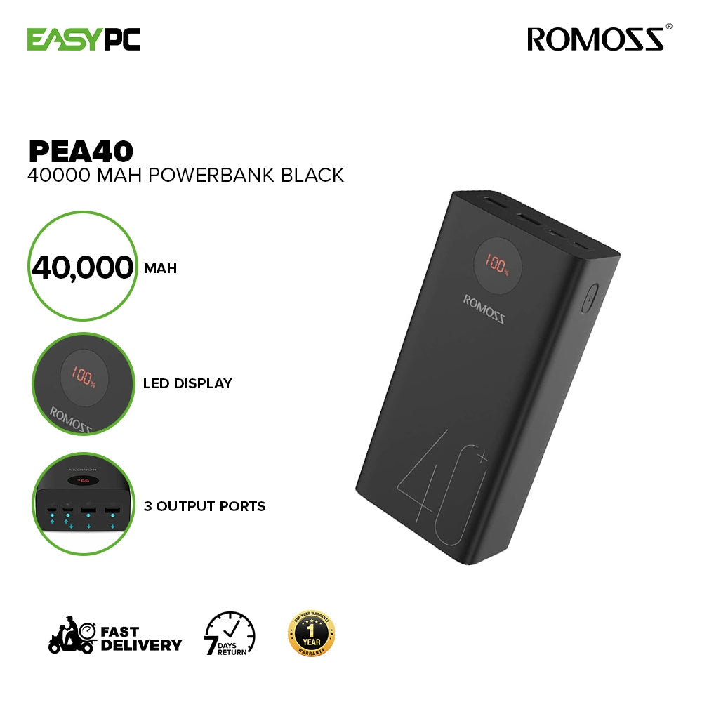 Romoss PEA40 and Pro 40000 mAh or PEA60 60000 mAh LED Display