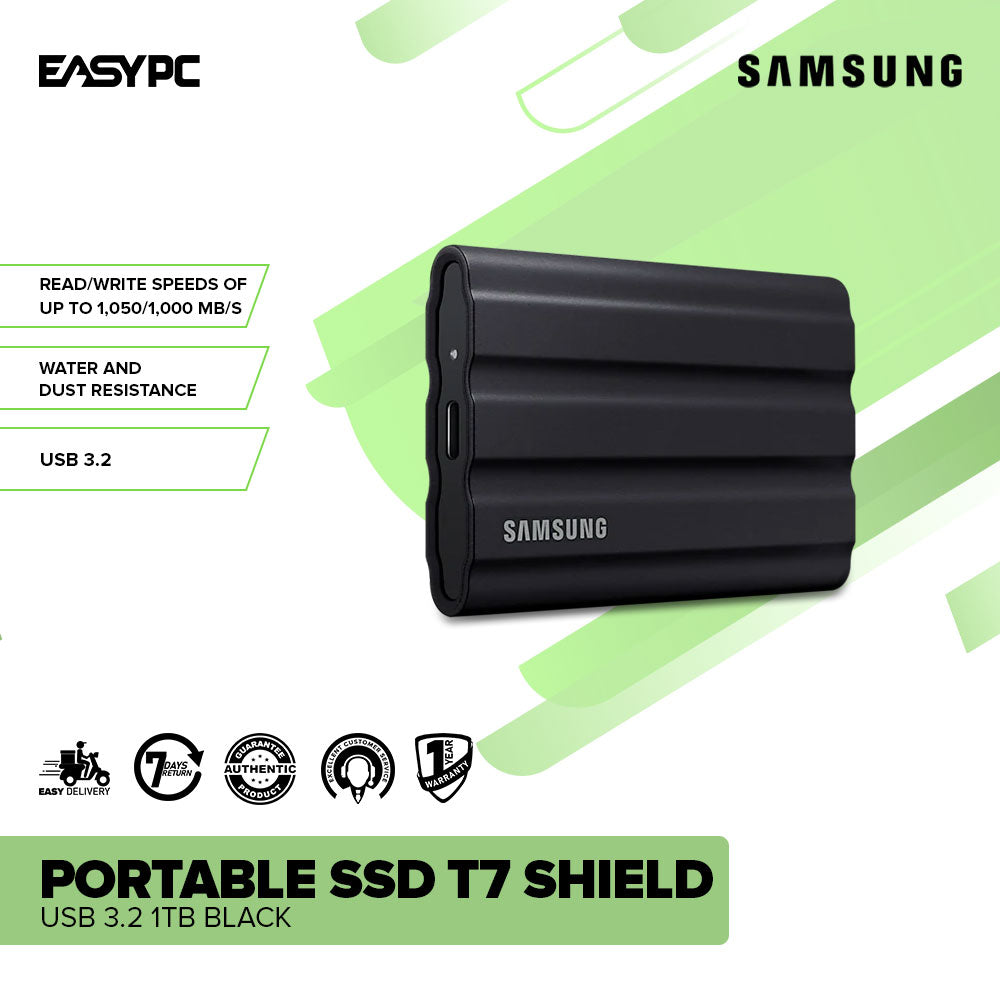 Samsung Portable SSD T7 Shield USB 3.2 1TB or 2TB Solid State Drive – EasyPC