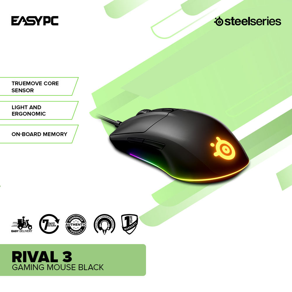 SteelSeries Rival 3 62513 Gaming Mouse Black – EasyPC