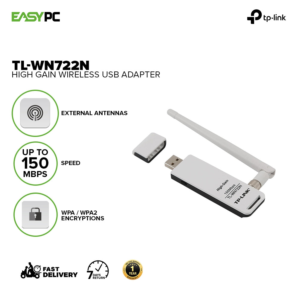 Tp-Link TL-WN722N High Gain Wireless Usb Adapter – EasyPC