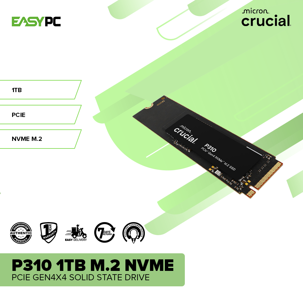 Crucial P310 1TB M.2 NVMe PCIe Gen4x4 Solid State Drive – EasyPC