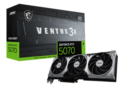 MSI Nvidia GeForce RTX 5070 VENTUS 3X OC (G5070-12V3C) 12GB 192-bit GDDR7 Videocard