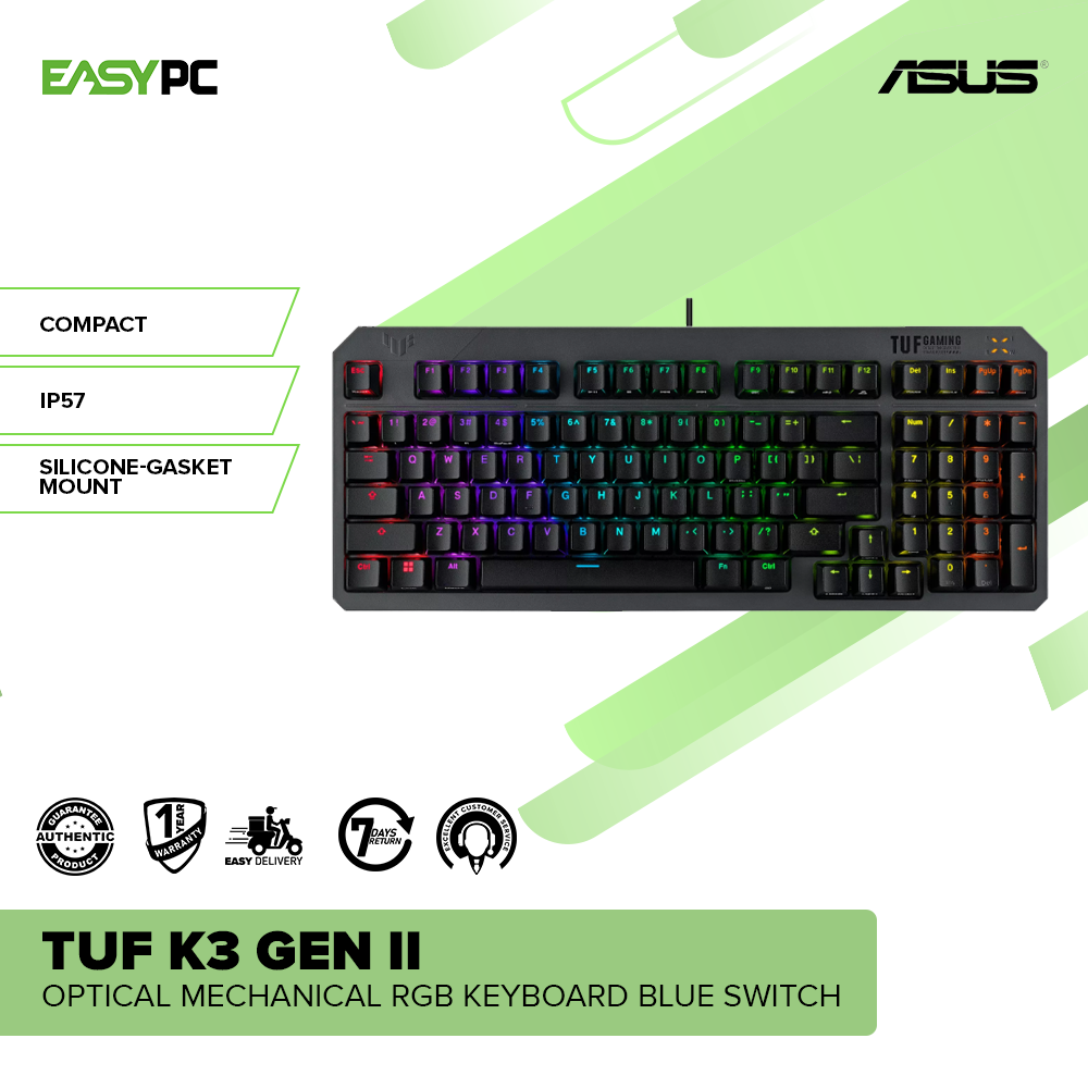 ASUS TUF K3 GEN II Keyboard - Front View