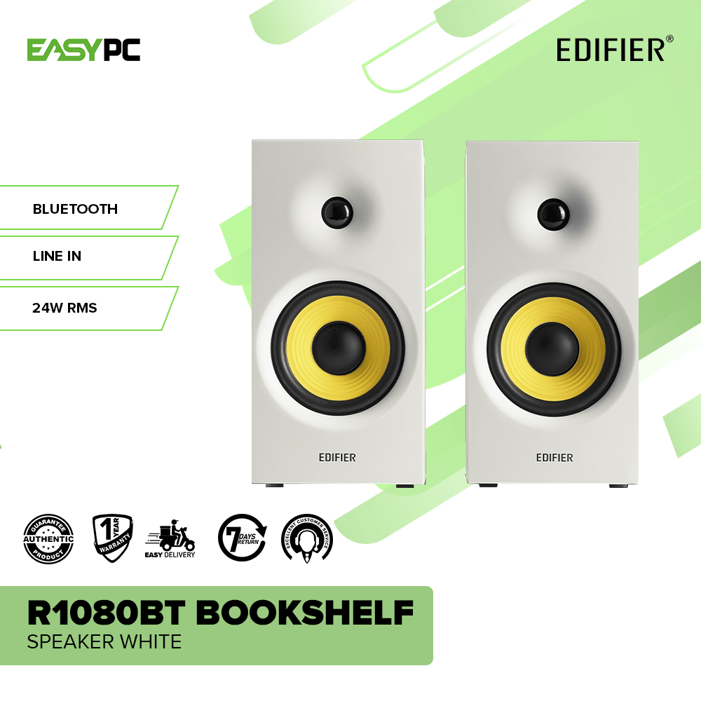 Edifier R1080BT Bookshelf Bluetooth Speaker White – EasyPC