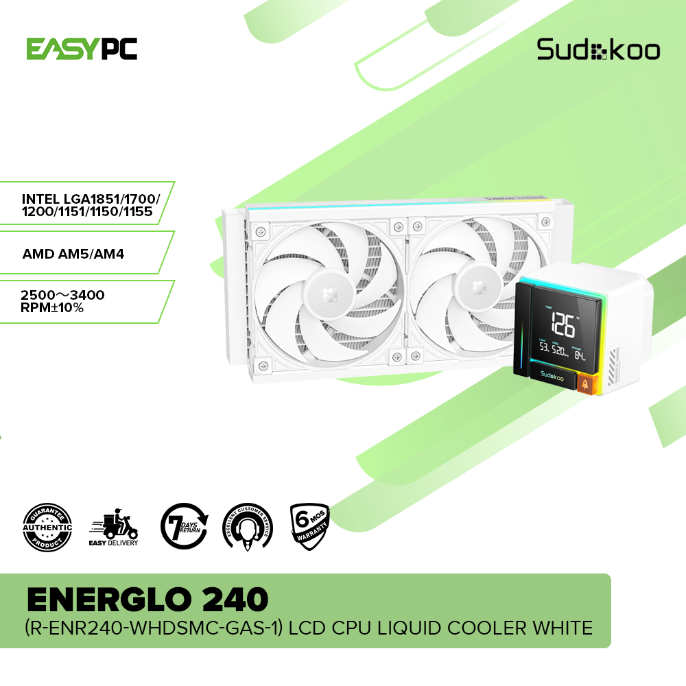 Sudokoo Energlo 240 (R-) LCD CPU Liquid Cooler Black – EasyPC