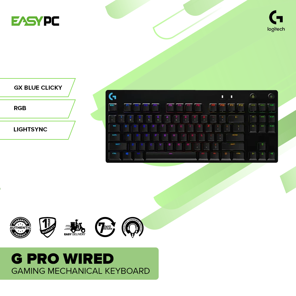Logitech G PRO Wired Gaming Mechanical Keyboard - Front View