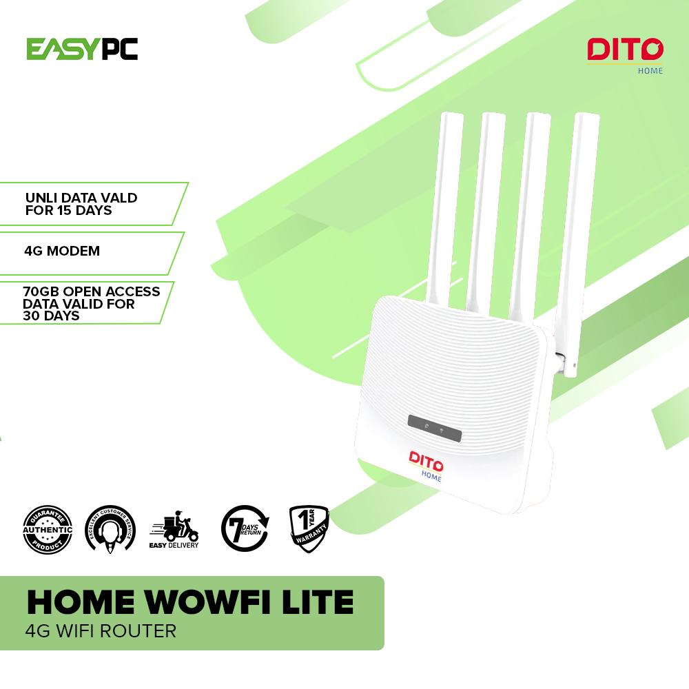 Dito Router 1599 DITO Home WoWFi Lite 4G WiFi Router Network Device – EasyPC