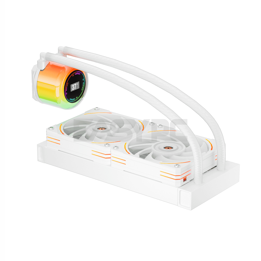 1stplayer CC240 ARGB AIO CPU Liquid Cooler w/ Temp Display White-c