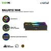 Crucial Ballistix 16GB 2x8 Ddr4 3600Mhz RGB Gaming Memory Black - EOL