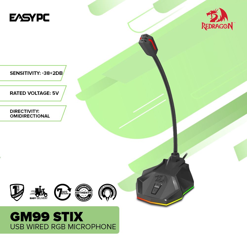Redragon GM99 STIX USB Wired RGB Microphone