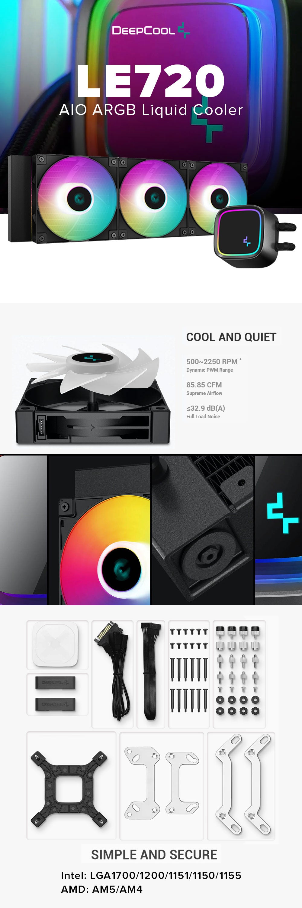Deepcool LE720 AIO ARGB Liquid Cooler – EasyPC