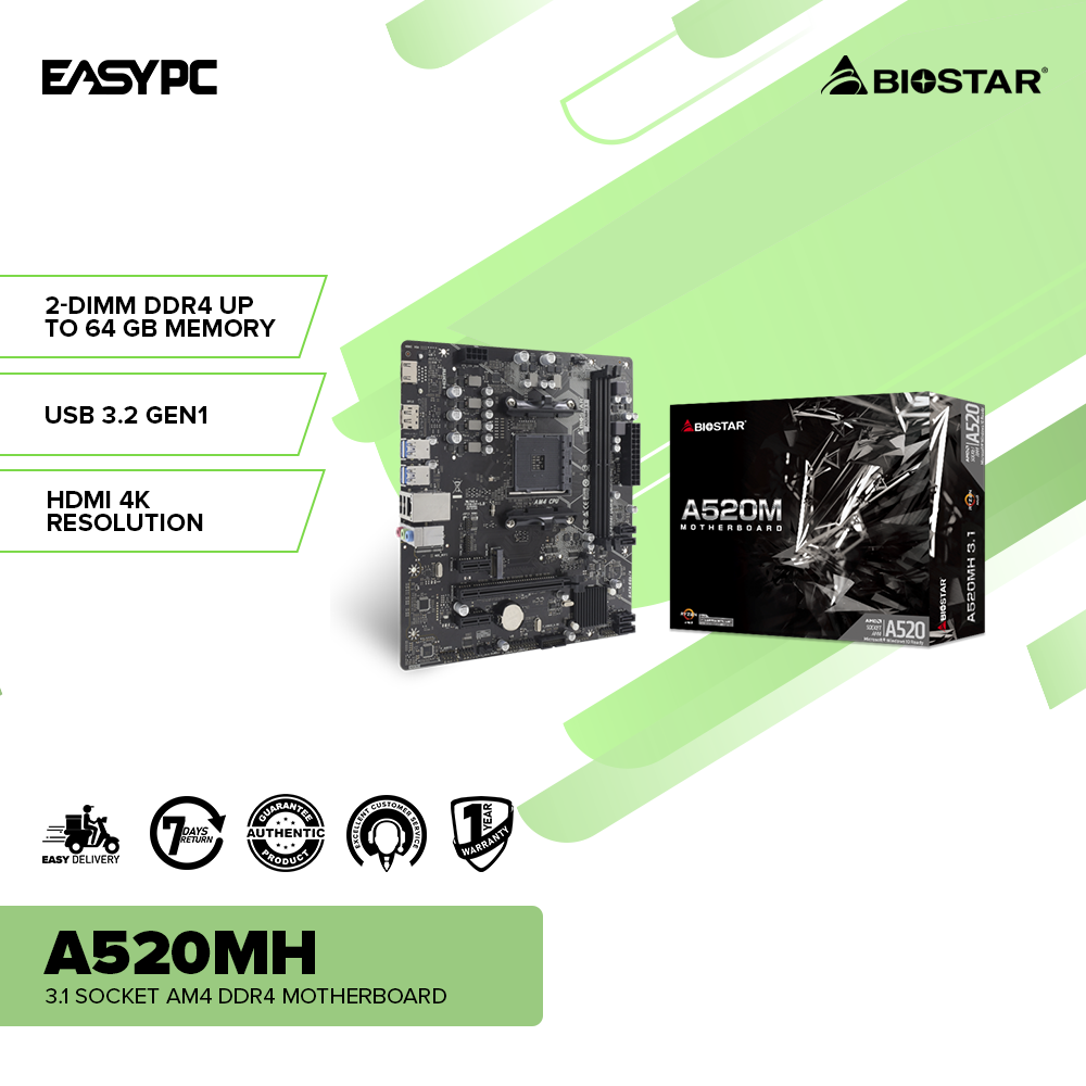 Biostar A520MH 3.1 socket AM4 DDR4 Motherboard – EasyPC