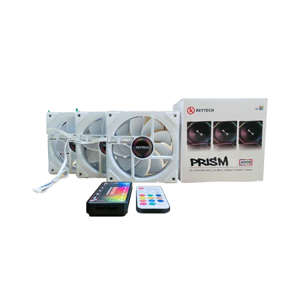 Keytech PRISM 3in1 120mm Chassis Fan White – EasyPC