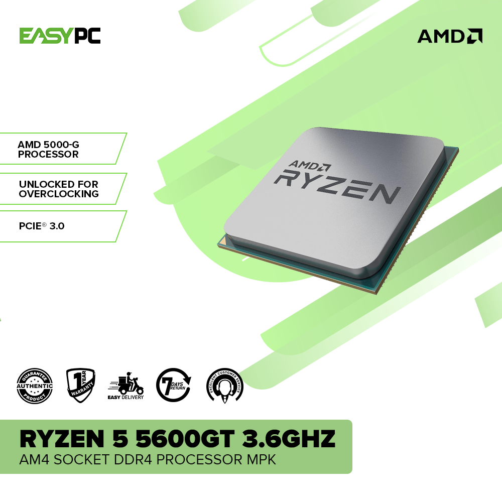 AMD Ryzen 5600GT 6-Core 12-Thread AM4 APU with Integrated Radeon Graphics MPK