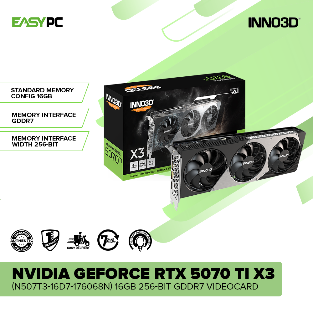 Inno3D Nvidia GeForce RTX 5070 TI X3 () 16GB 256-bit GDDR7 – EasyPC